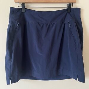 Athleta Soho Skort Blue Pockets Lined Skirt Pockets Women's Size 14 211382